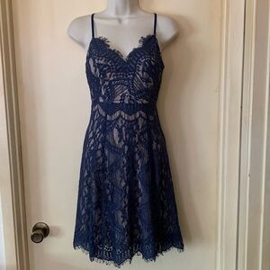 Aqua Navy Lace Dress Size M